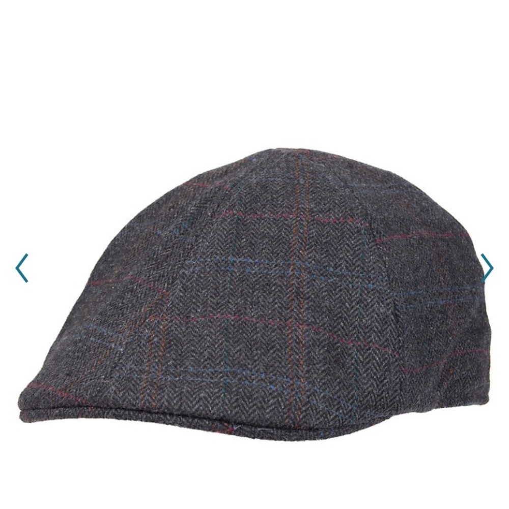 NWT Men’s Dockers Herringbone Plaid Cap-Wool, Gray